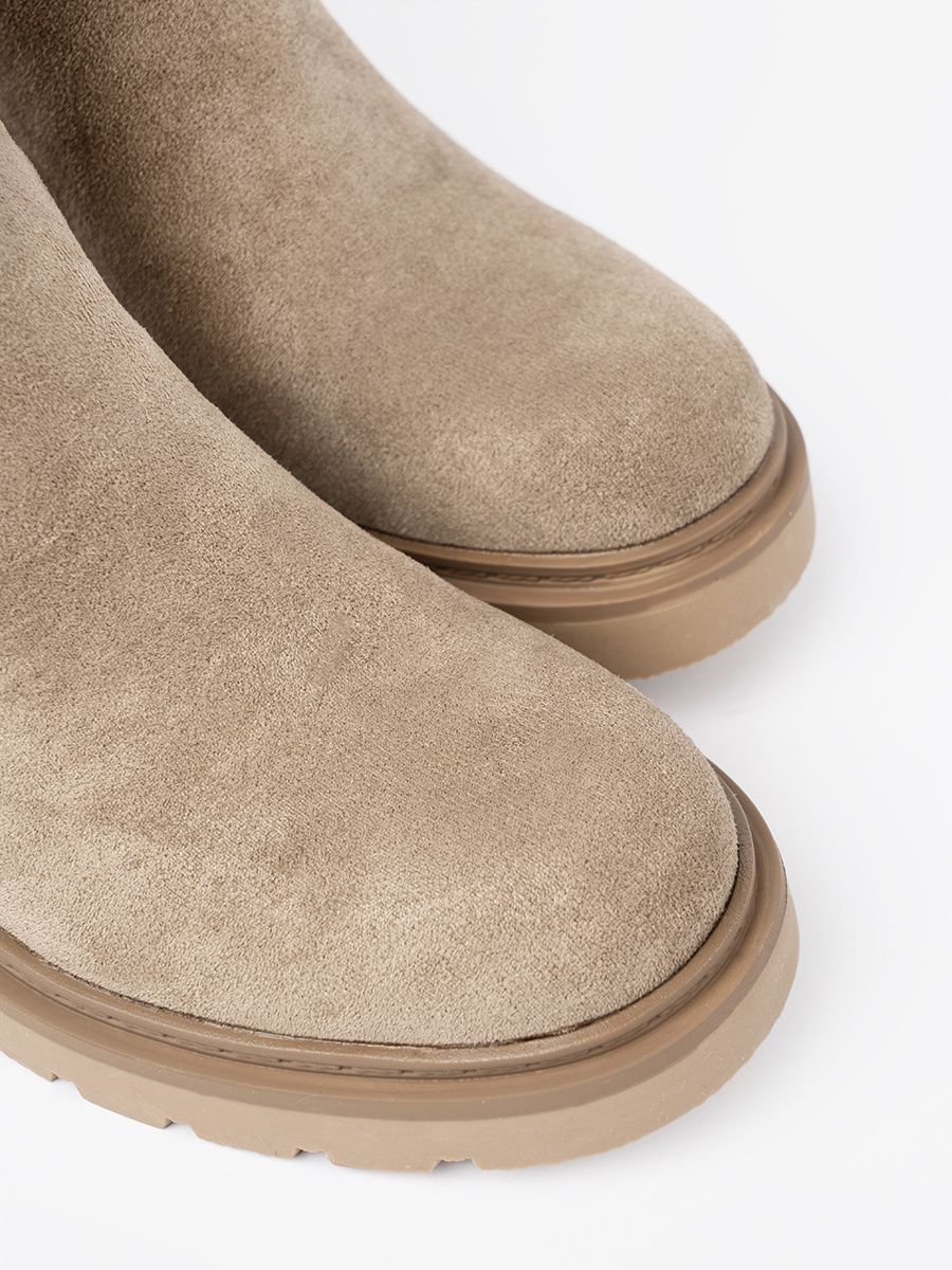 Botine bej cu talpă groasă