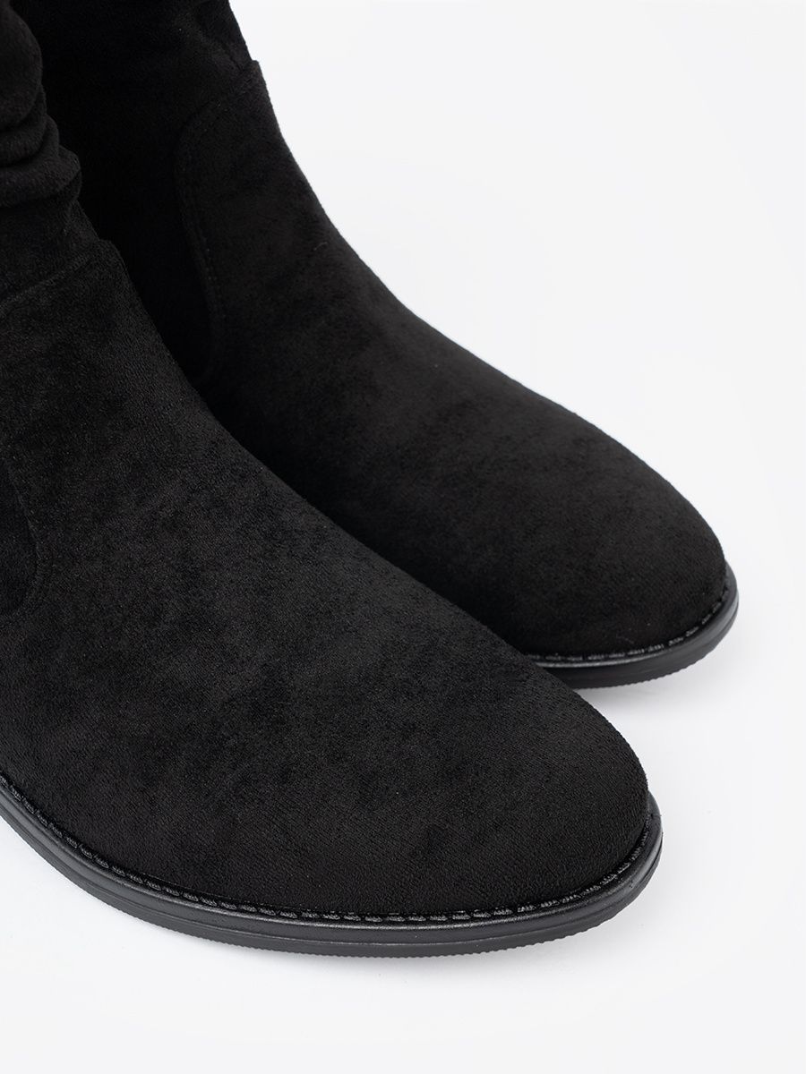 Botine negre clasice cu guler plisat