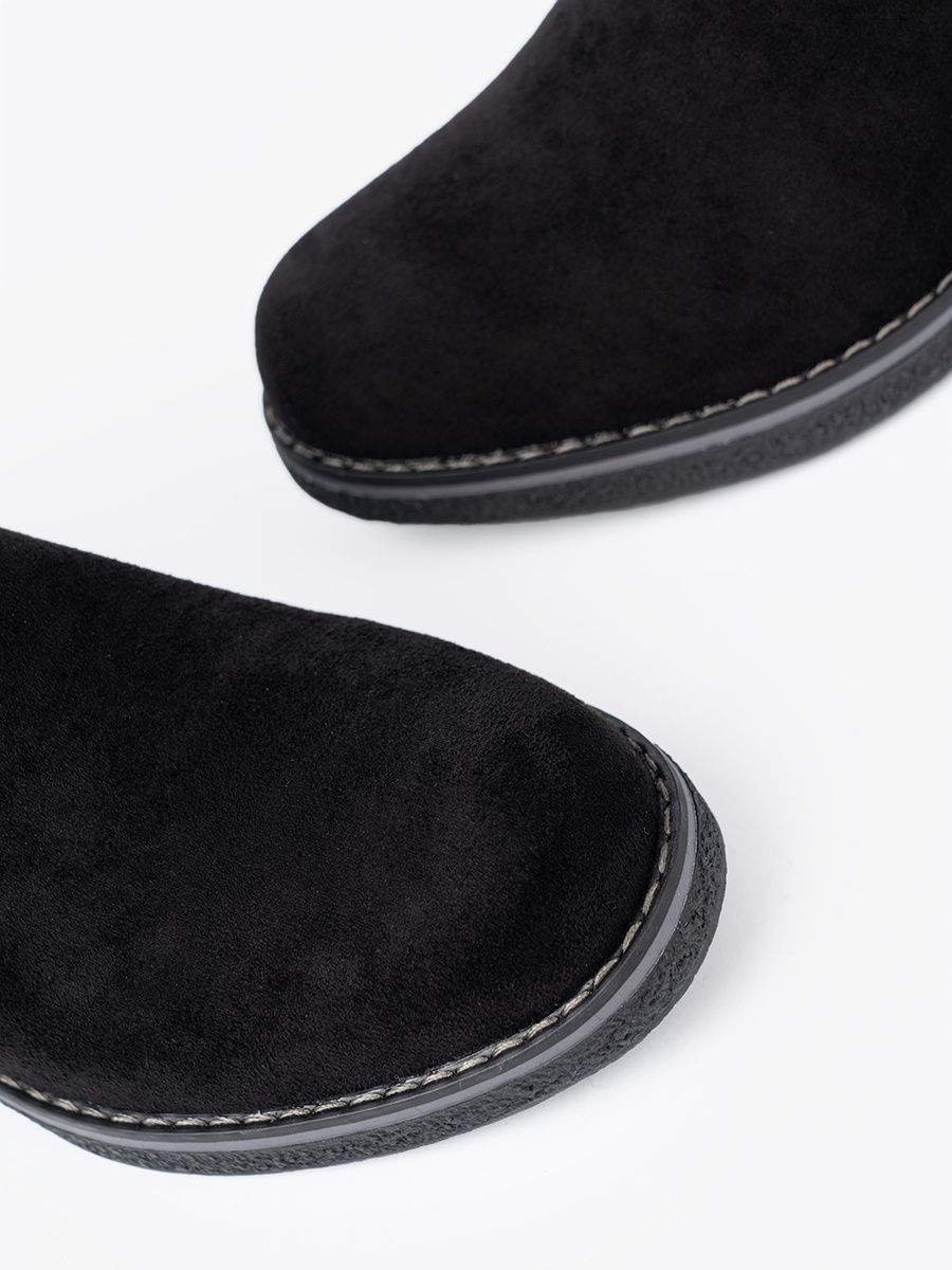 Botine simple negre pe toc confortabil
