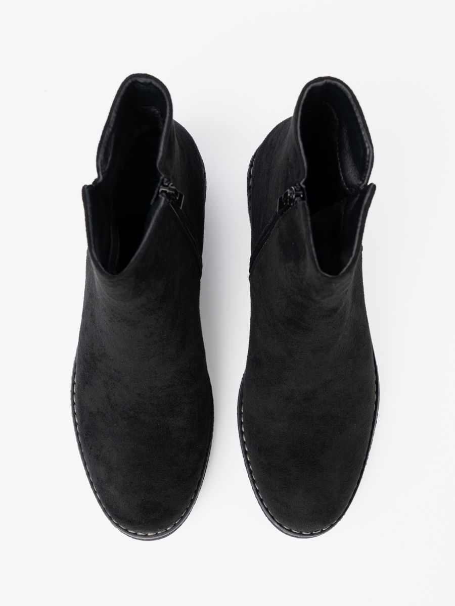 Botine simple negre pe toc confortabil