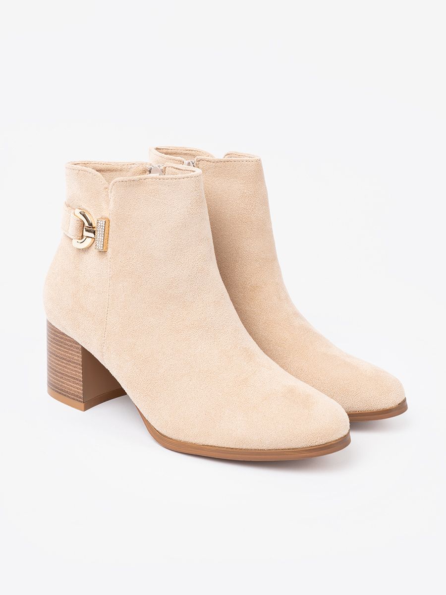 Botine elegante în culoare bej deschis