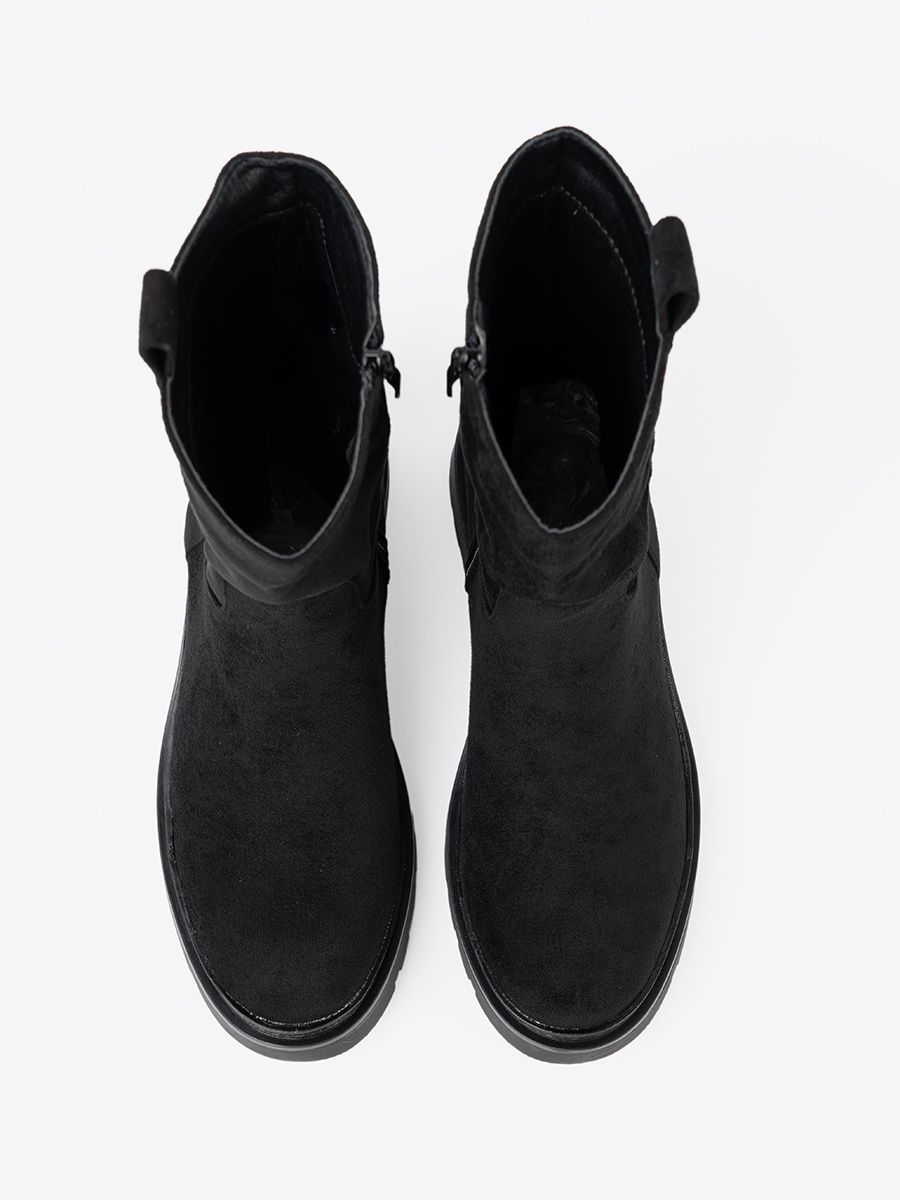Botine elegante cu talpă groasă neagră
