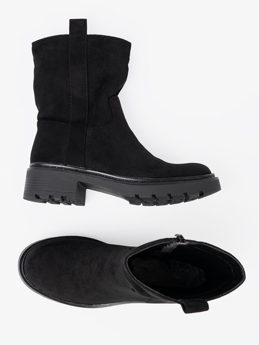 Botine elegante cu talpă groasă neagră