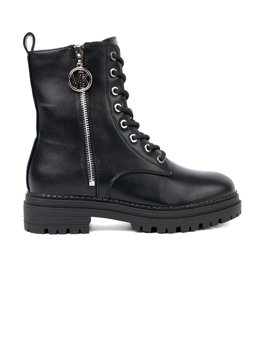 Botine negre stilate cu detalii metalice