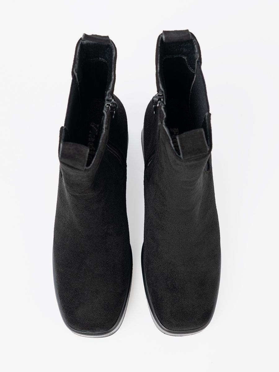 Botine elegante cu toc gros și inserții elastice