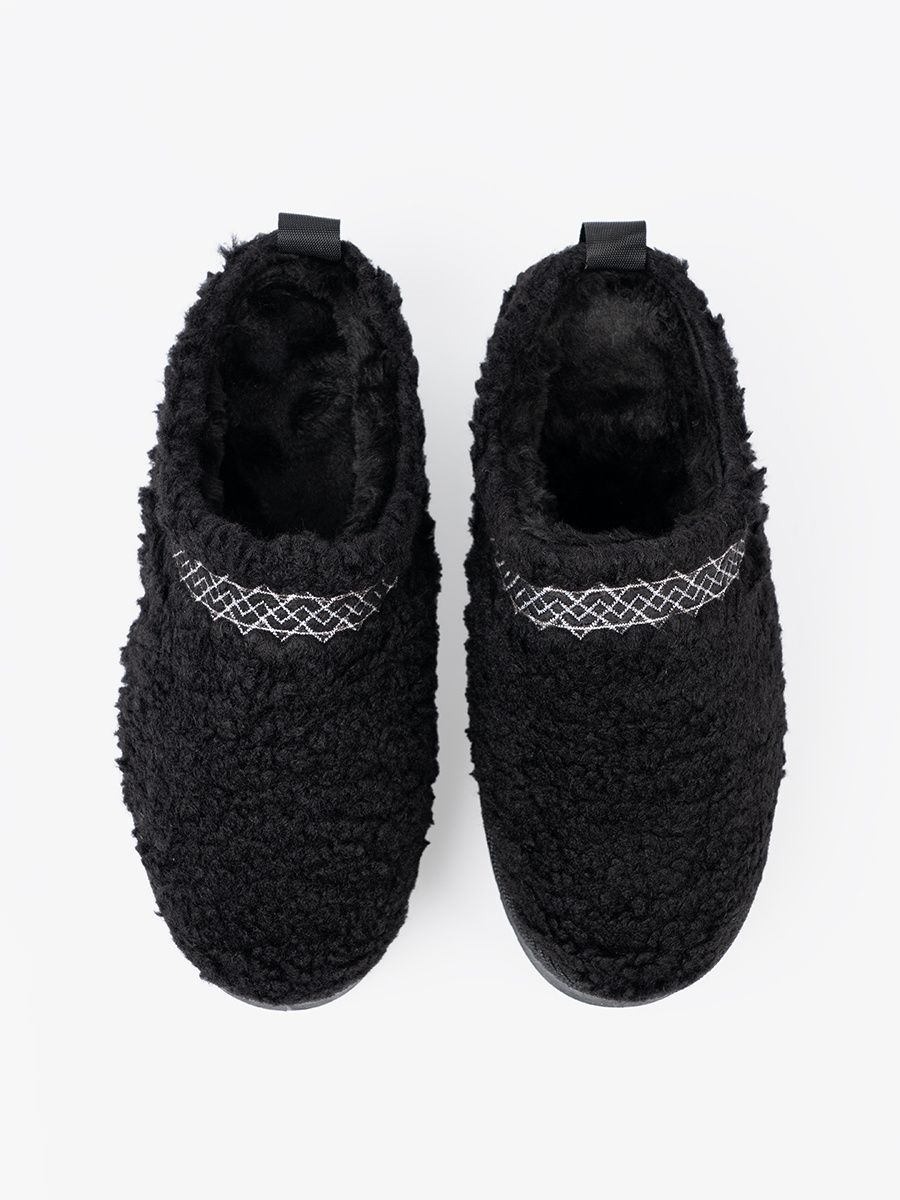 Cizme negre de zăpadă cu broderie decorativă