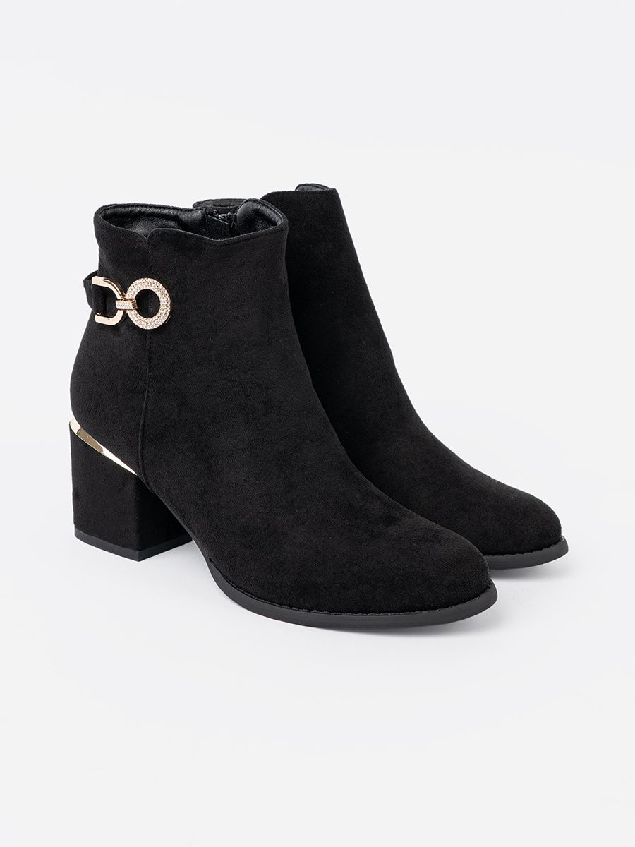 Botine negre cu cataramă elegantă