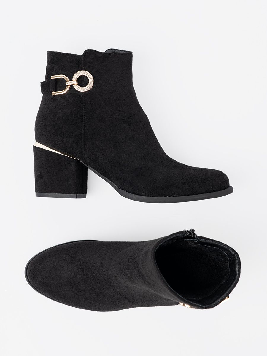 Botine negre cu cataramă elegantă