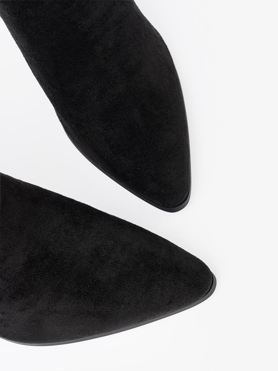 Botine elegante negre cu accent de bijuterie