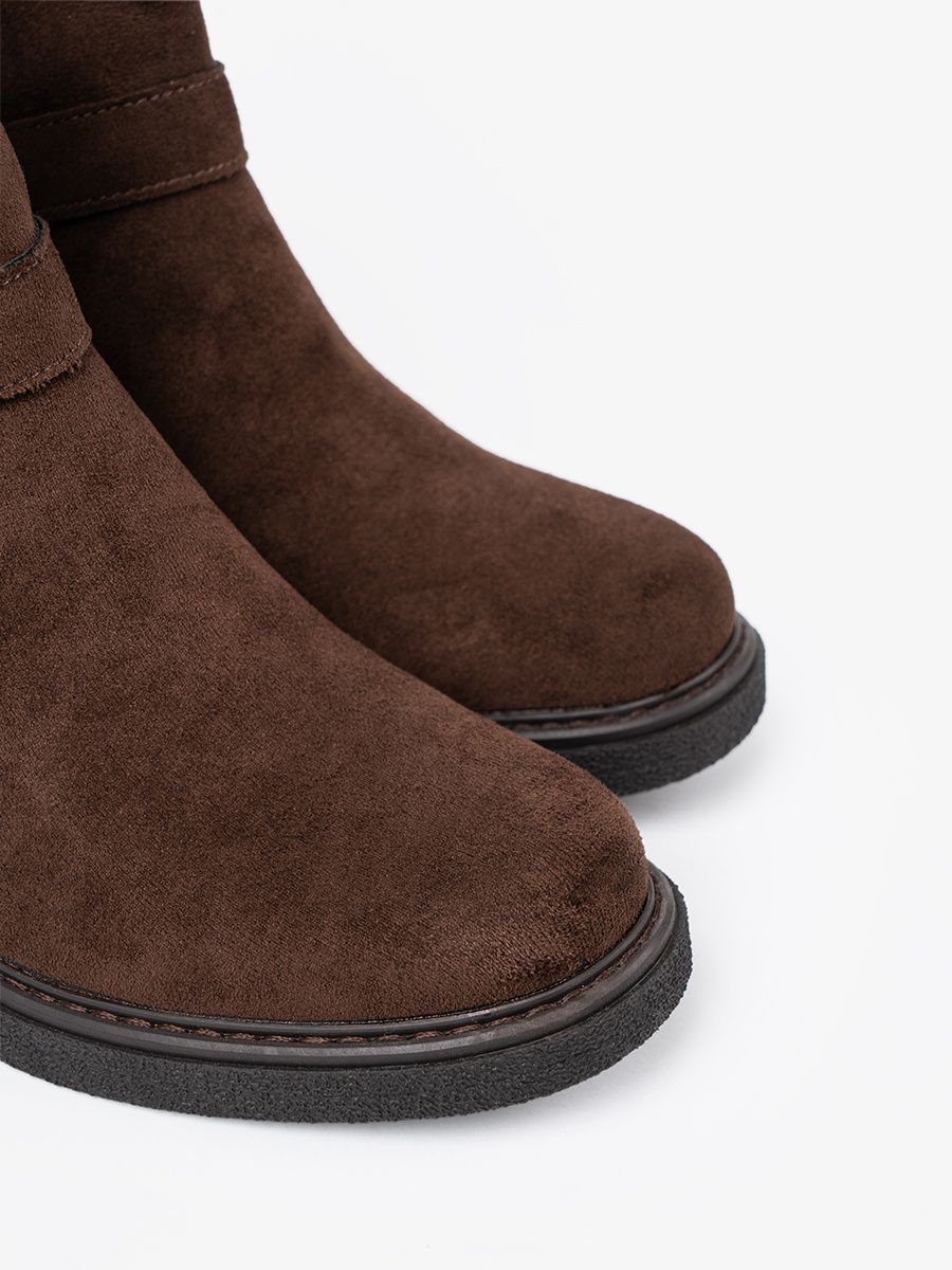Botine elegante maro cu toc stabil