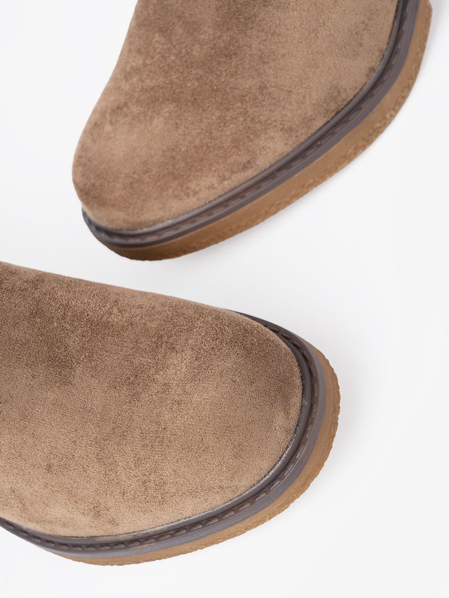 Botine bej elegante cu toc confortabil