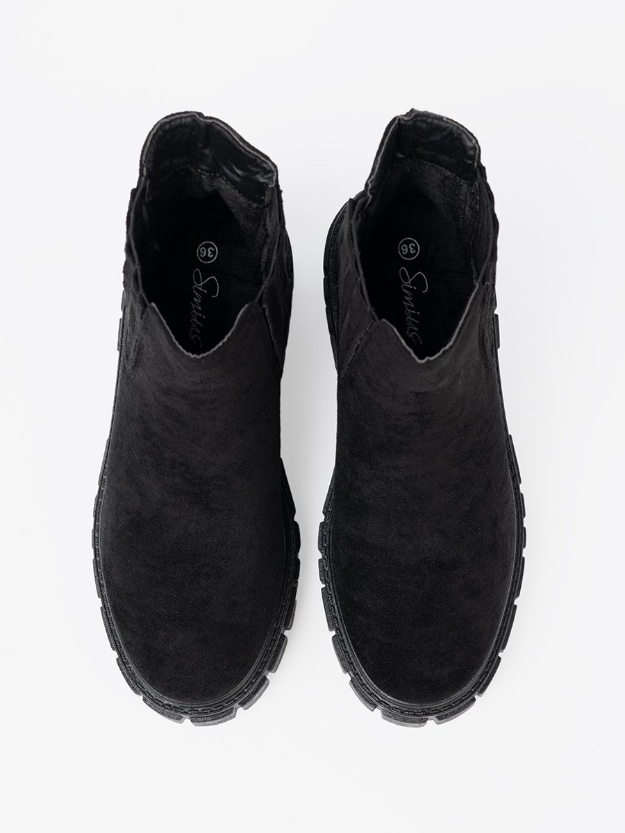 Botine negre stilate pe platformă
