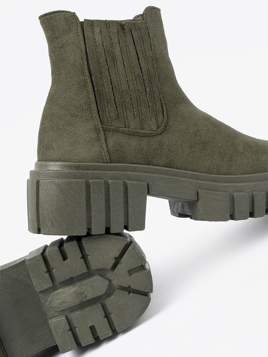 Botine verzi cu inserții elastice