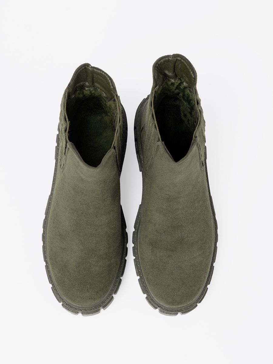 Botine verzi cu inserții elastice