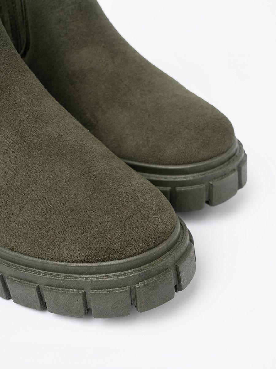 Botine verzi cu inserții elastice