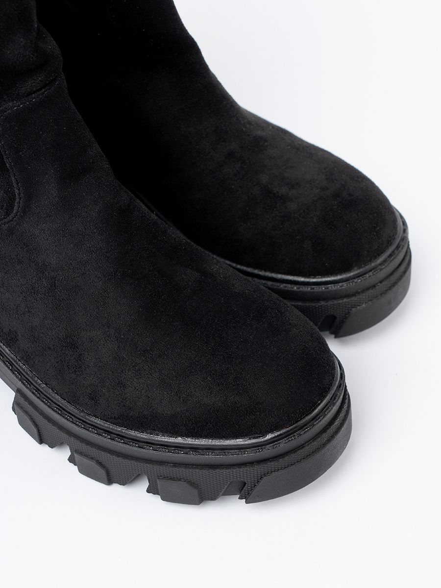 Botine negre cu croi minimalist