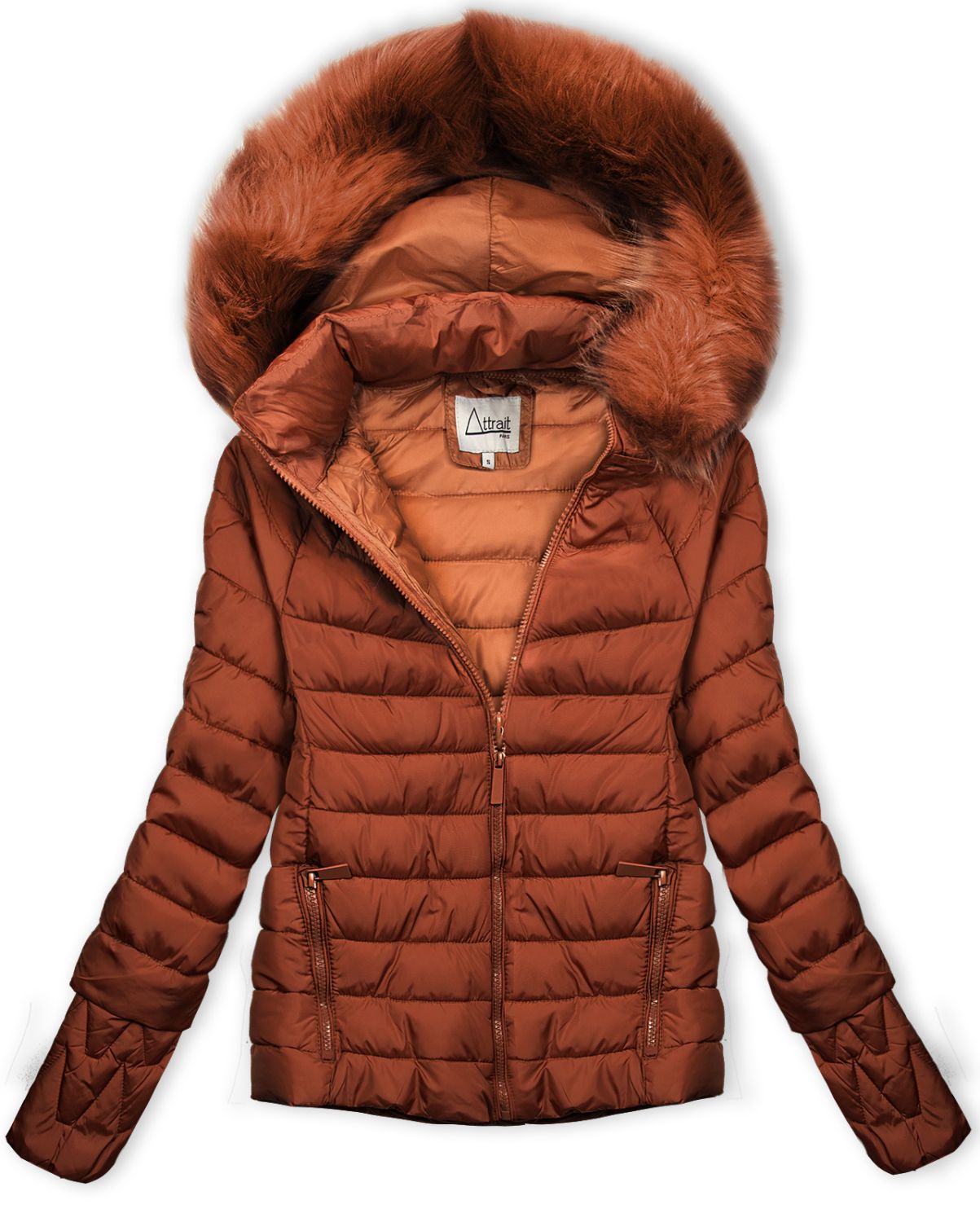 Geacă combinată maro scorțișoară