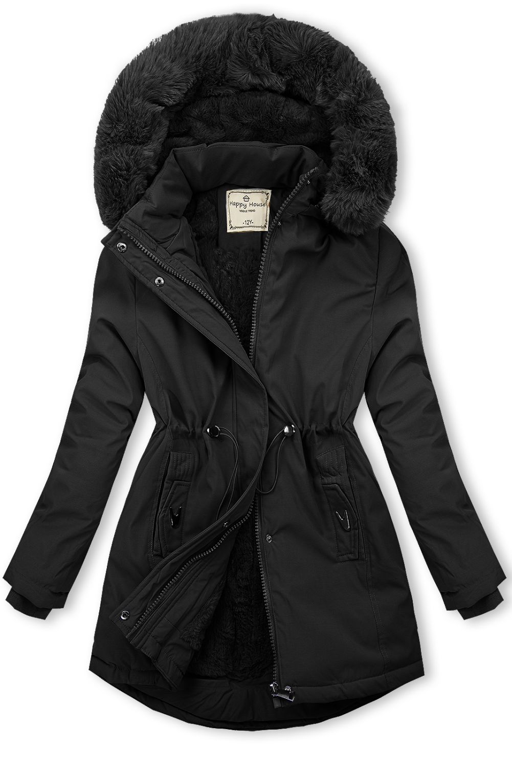 Parka neagră de iarnă pentru copii