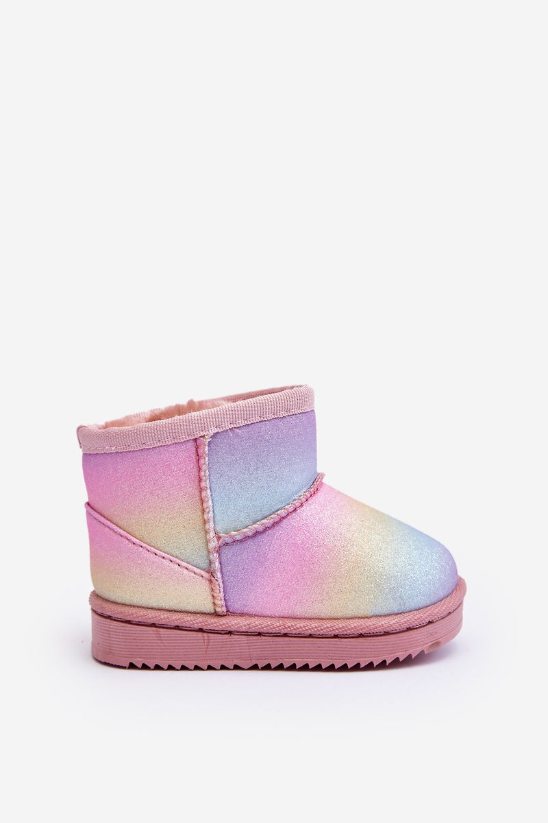 Cizme de zăpadă călduroase multicolore cu blăniță