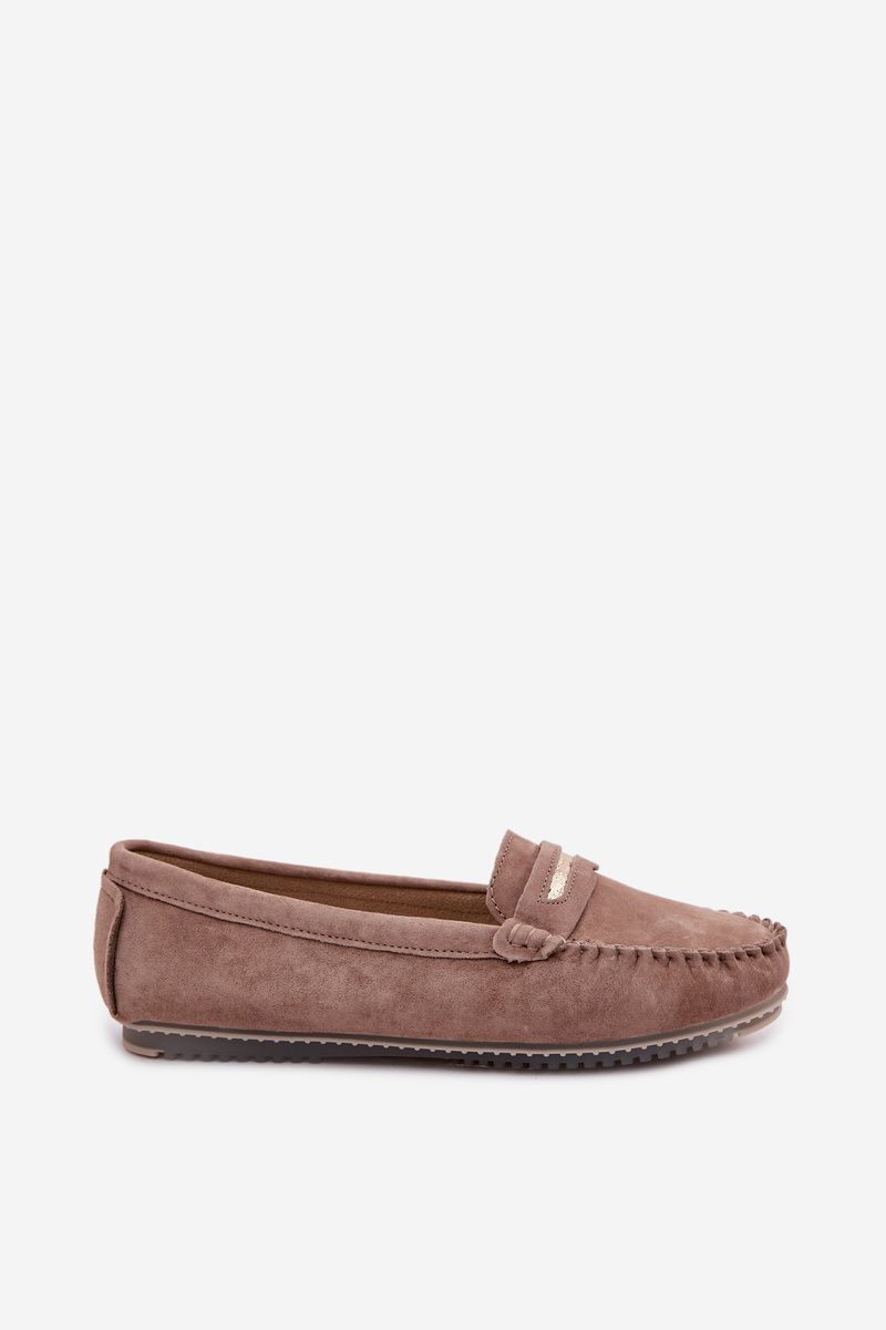 Mocasini maro din piele naturală întoarsă