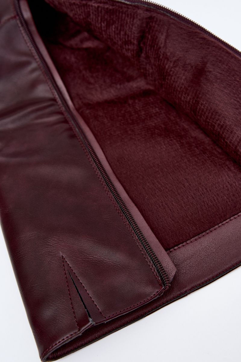 Cizme bordo căptușite cu toc jos