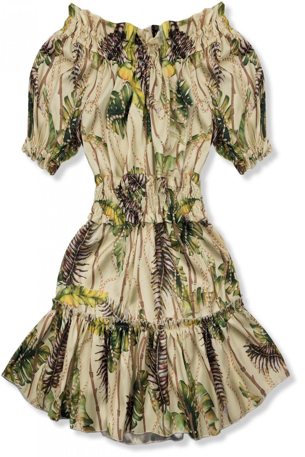 Rochie bej-galben Serena/O'la Voga