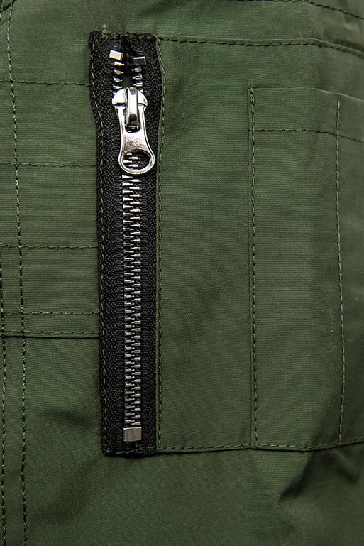 Parka reversibilă de primăvară kaki/neagră