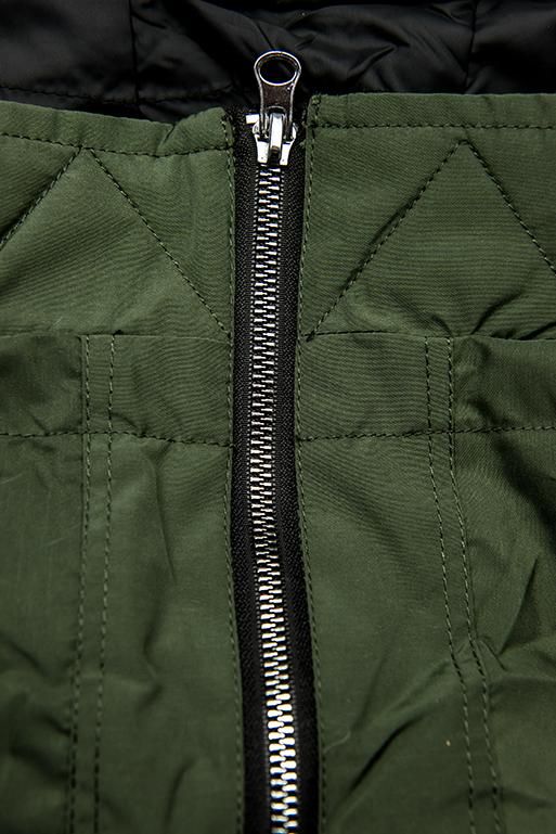 Parka reversibilă de primăvară kaki/neagră