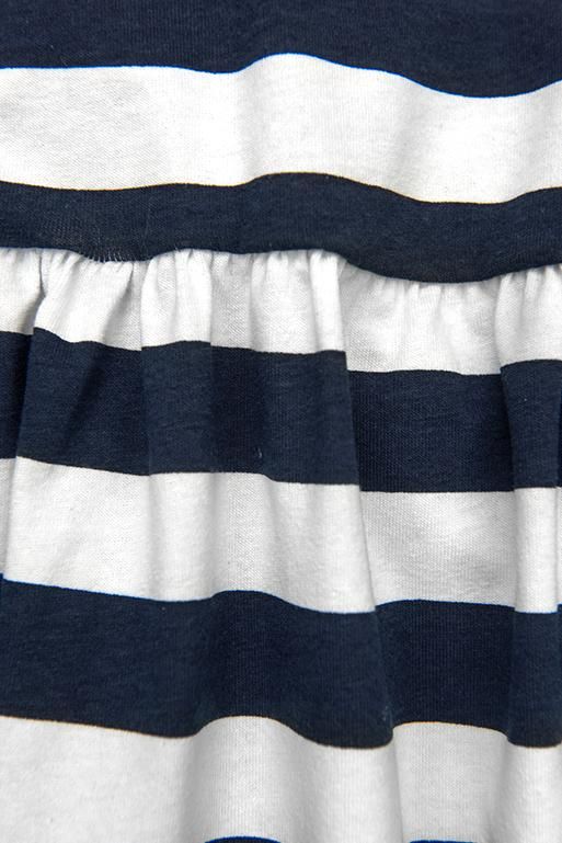 Rochie albastru-alb evazată cu dungi I.