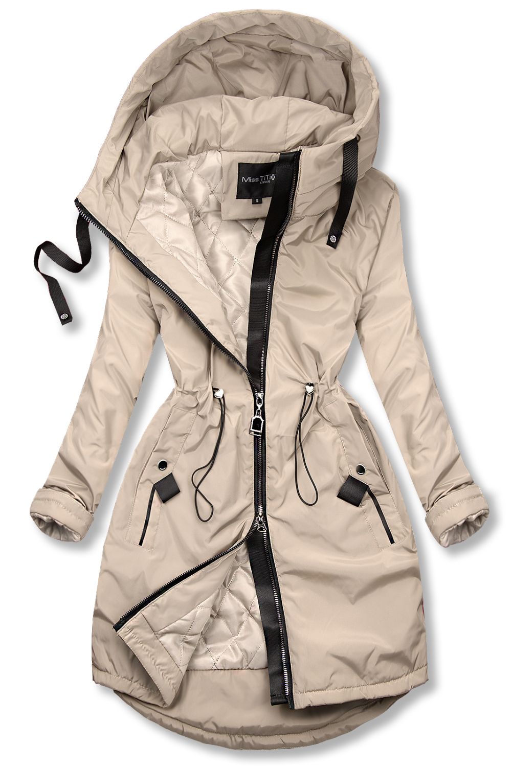 Palton/parka de tranziție bej