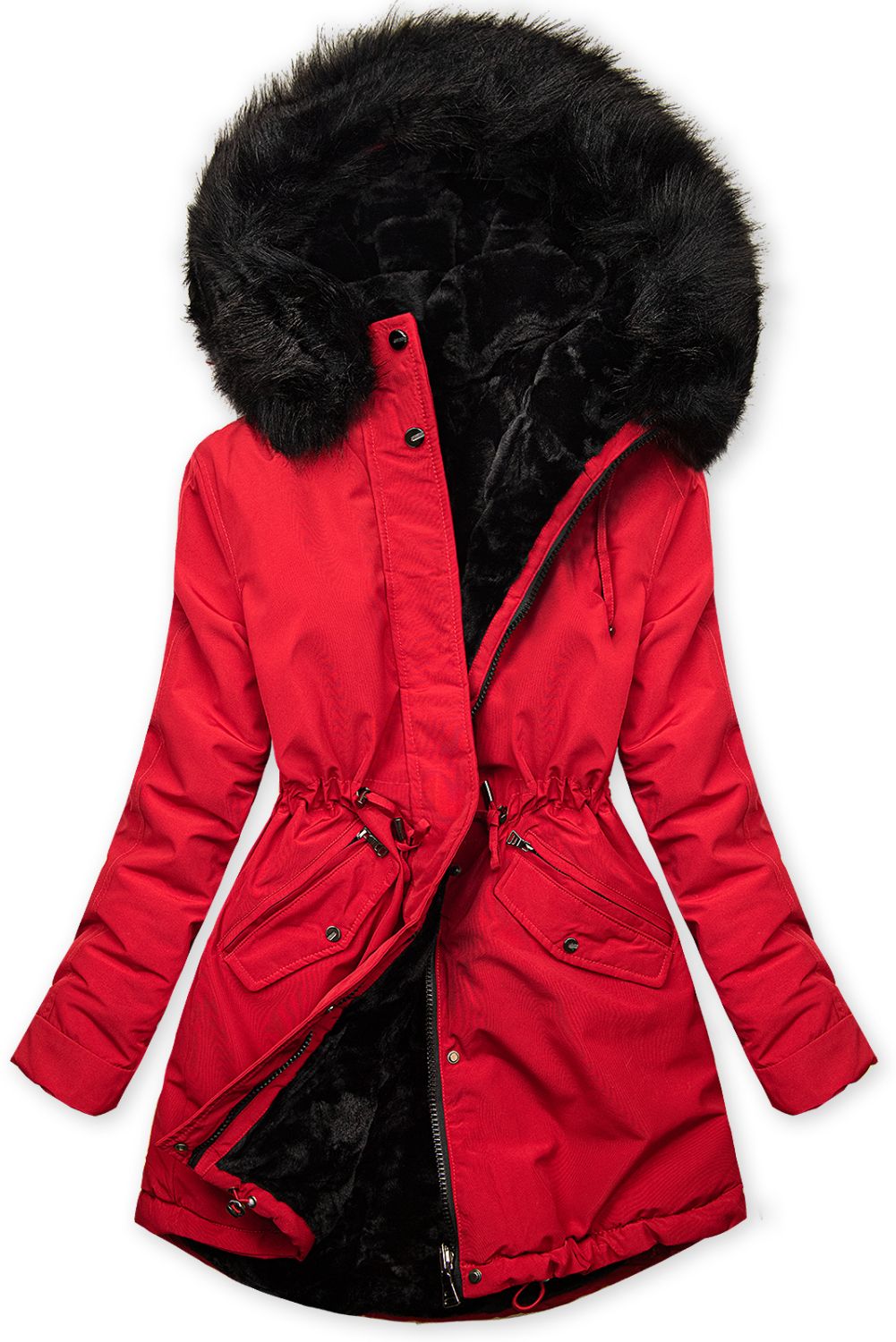 Parka de iarnă reversibilă roșie