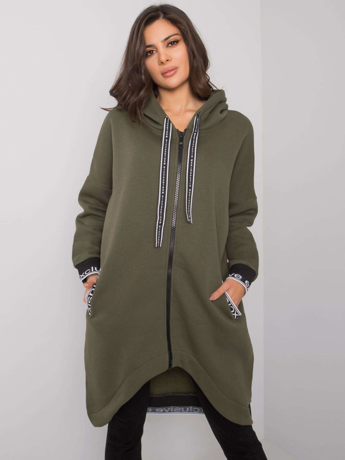 Bluza dama khaki cu fermoar