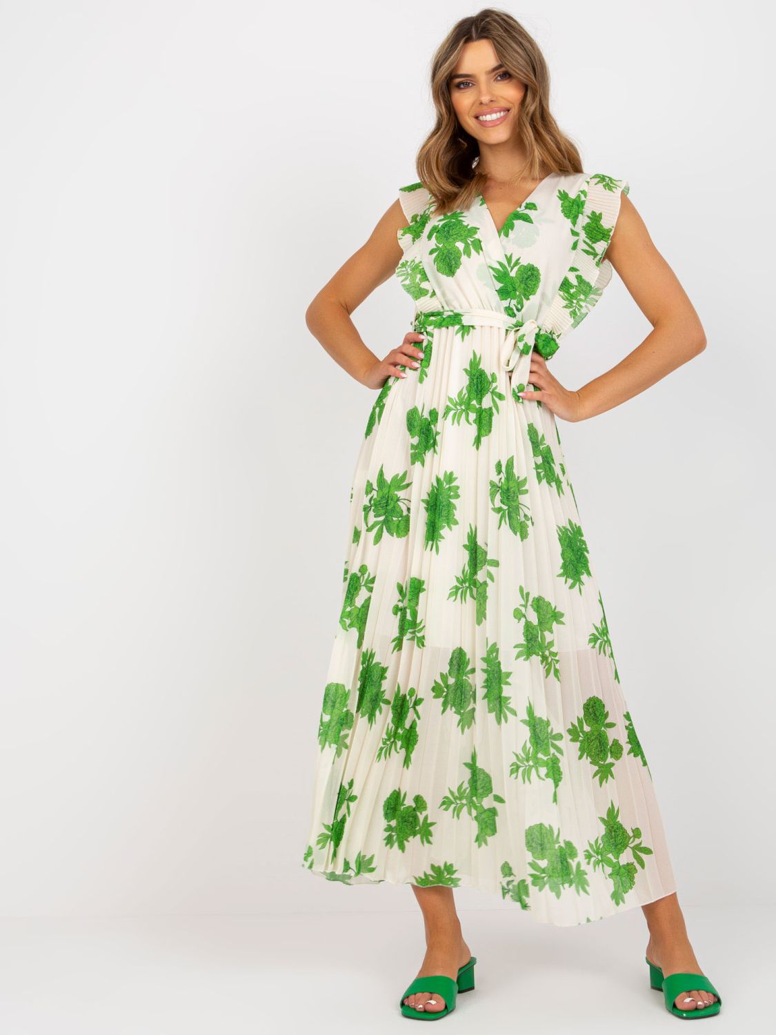Rochie midi elegantă verde