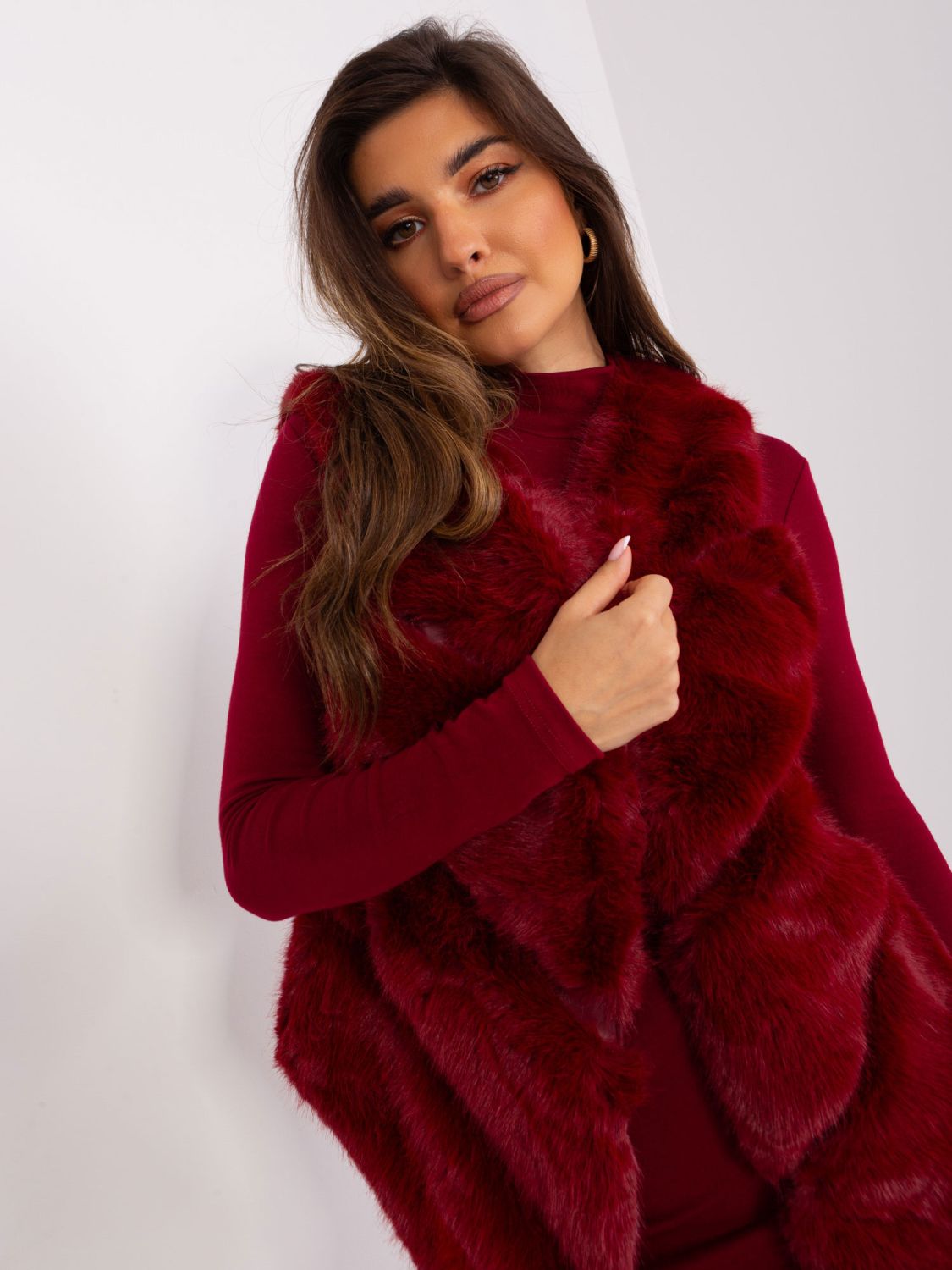 Vesta asimetrică bordo pentru femei