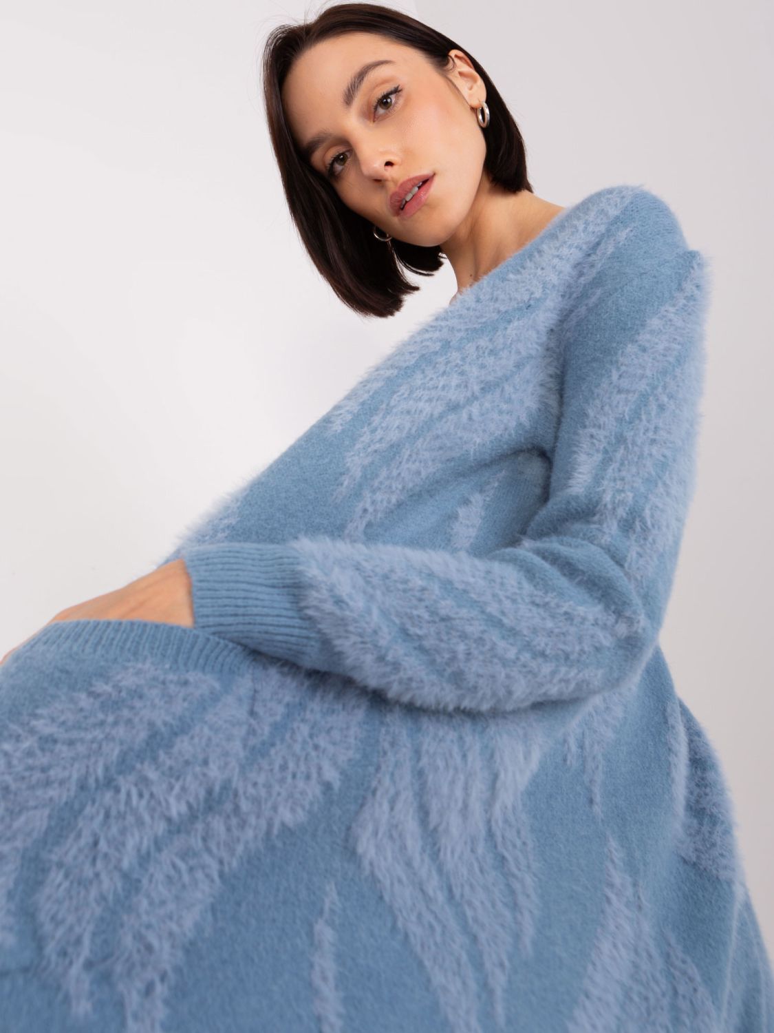 Cardigan albastru cu model