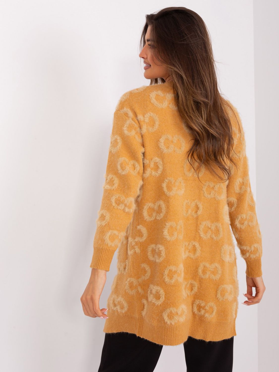 Cardigan damă camel cu model