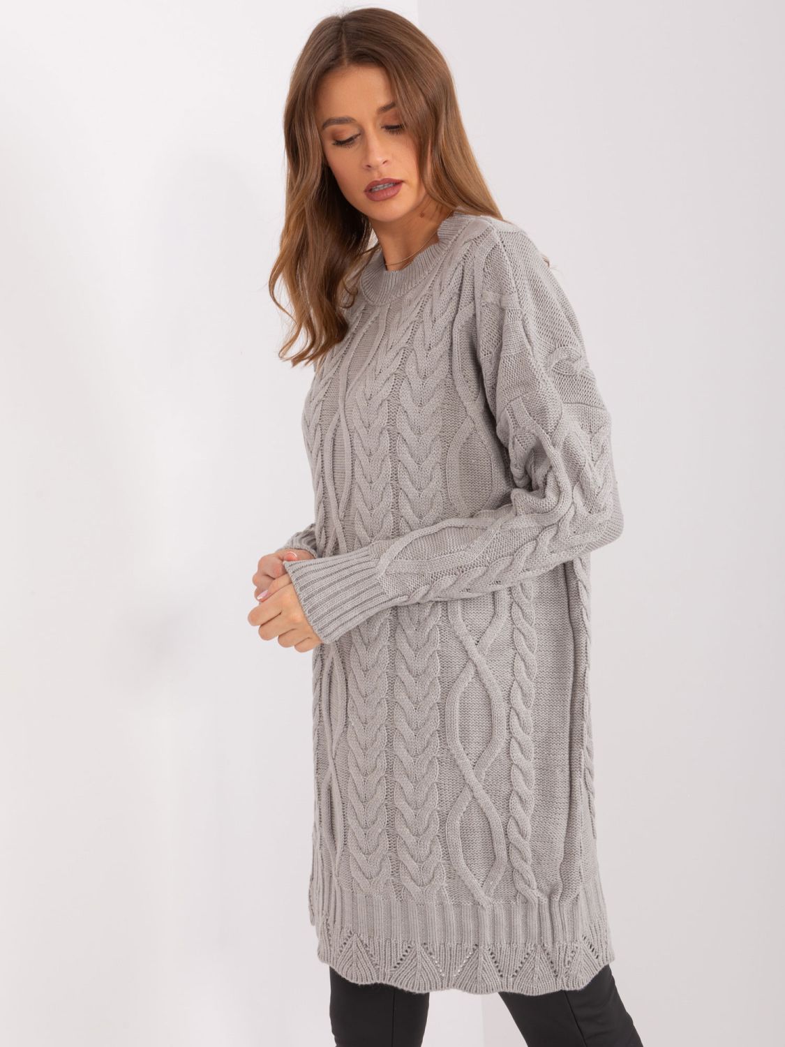 Rochie midi gri elegantă