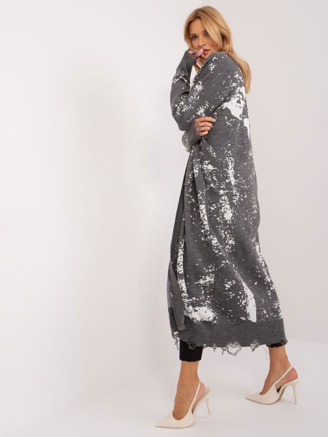 Cardigan elegant în gri închis