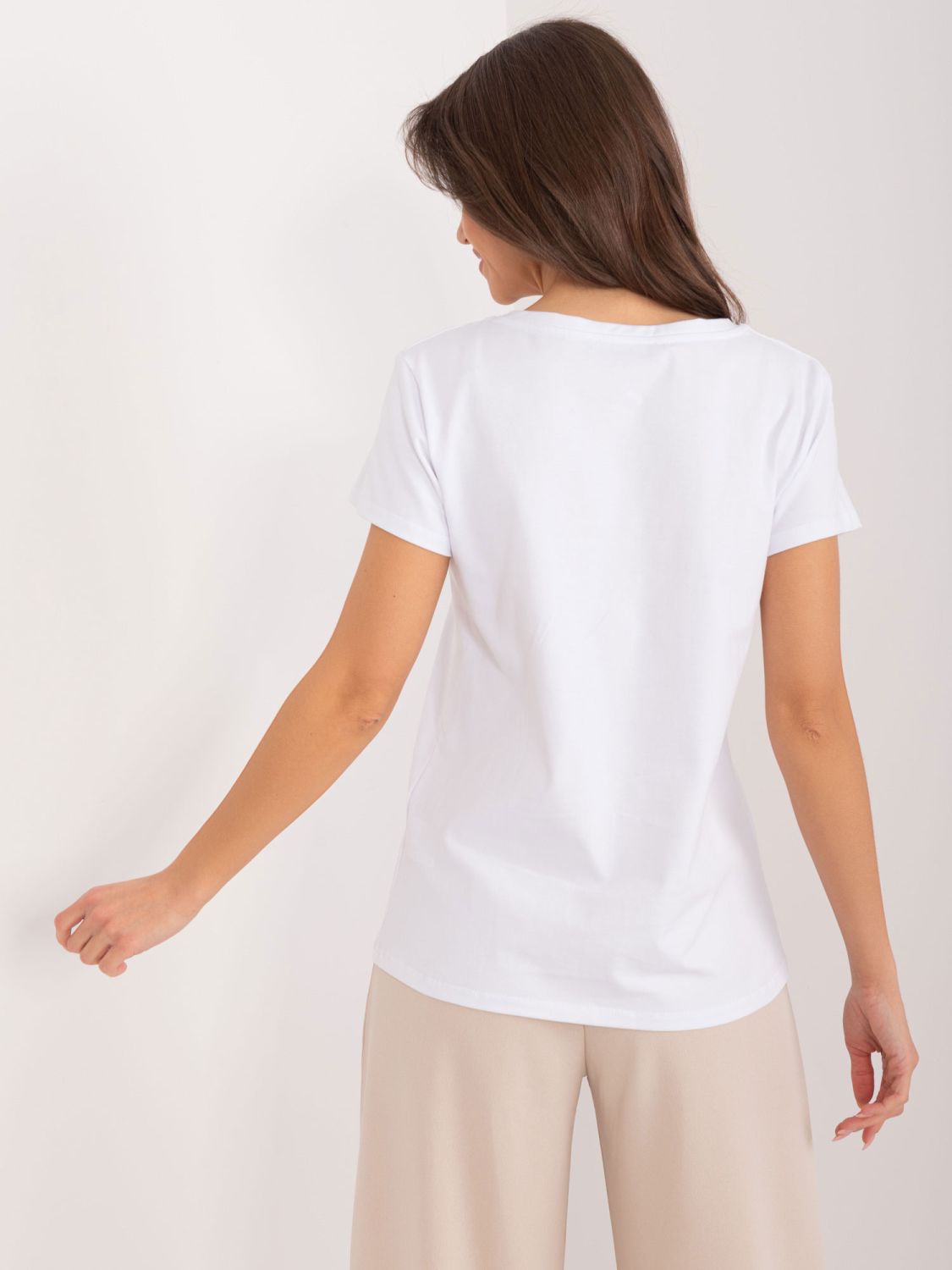 Tricou alb cu mânecă scurtă
