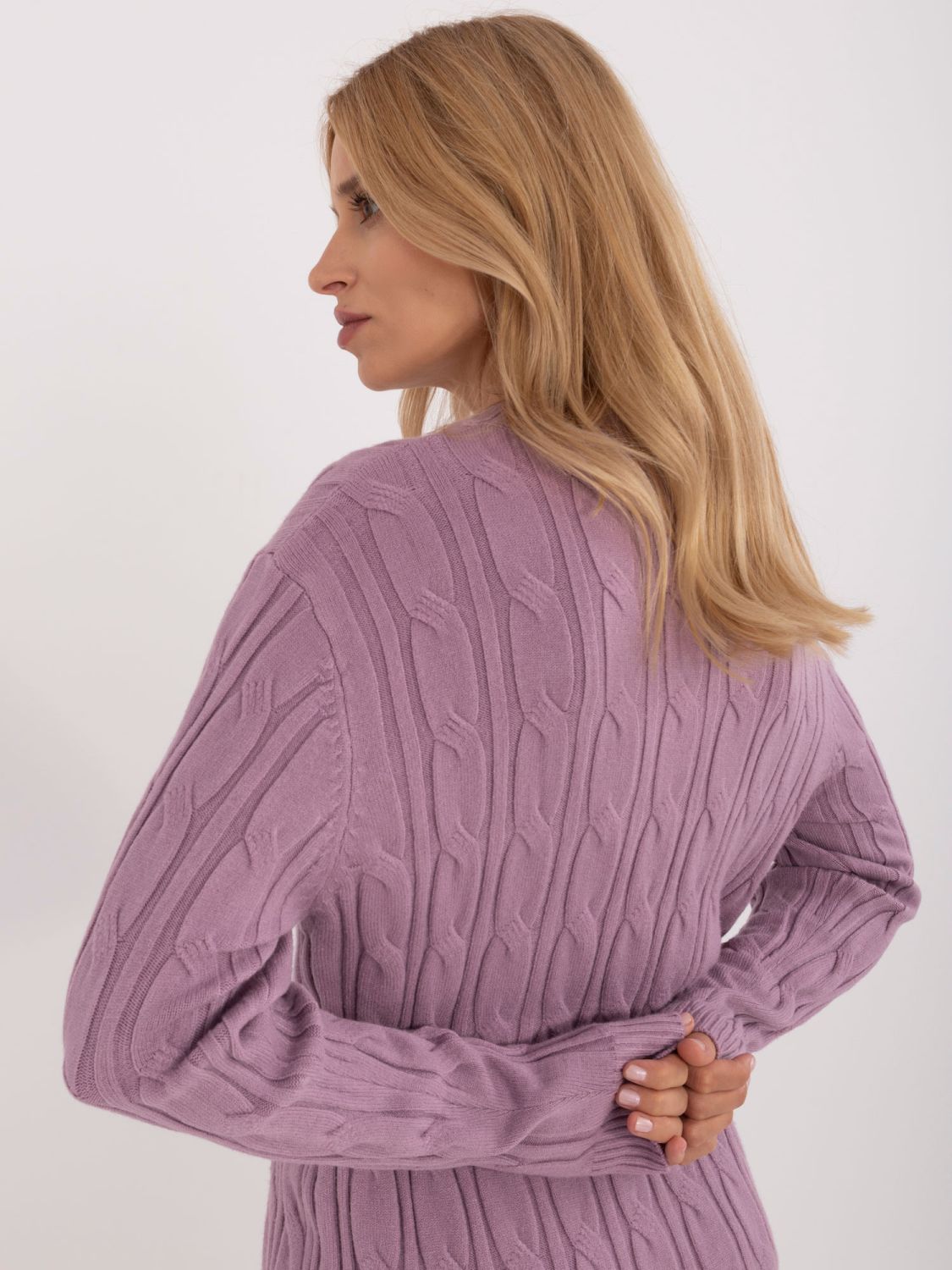 Pulover violet cu mâneci lungi