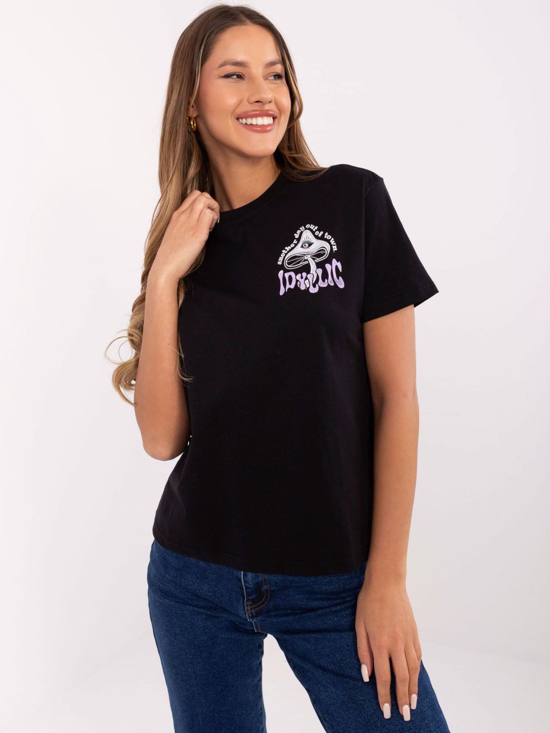 Tricou stilat grafit cu imprimeu