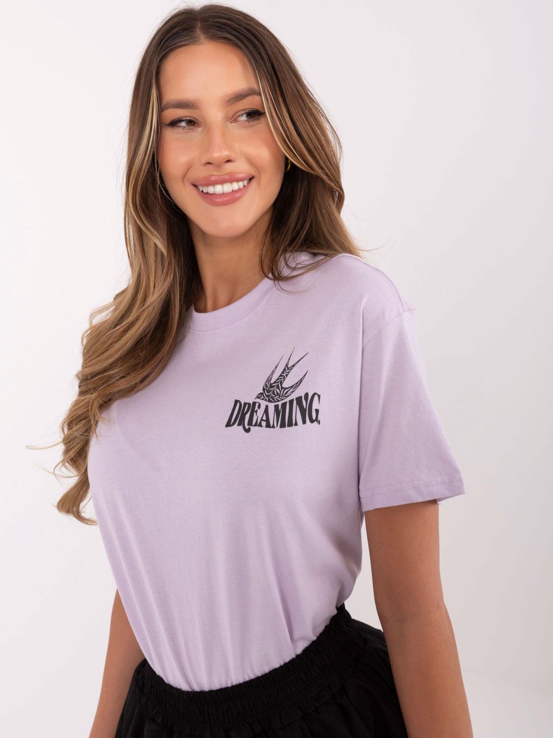 Tricou violet stilat cu imprimeu