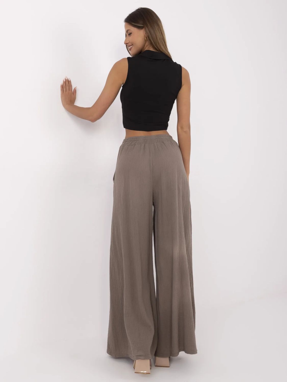 Pantaloni palazzo maro