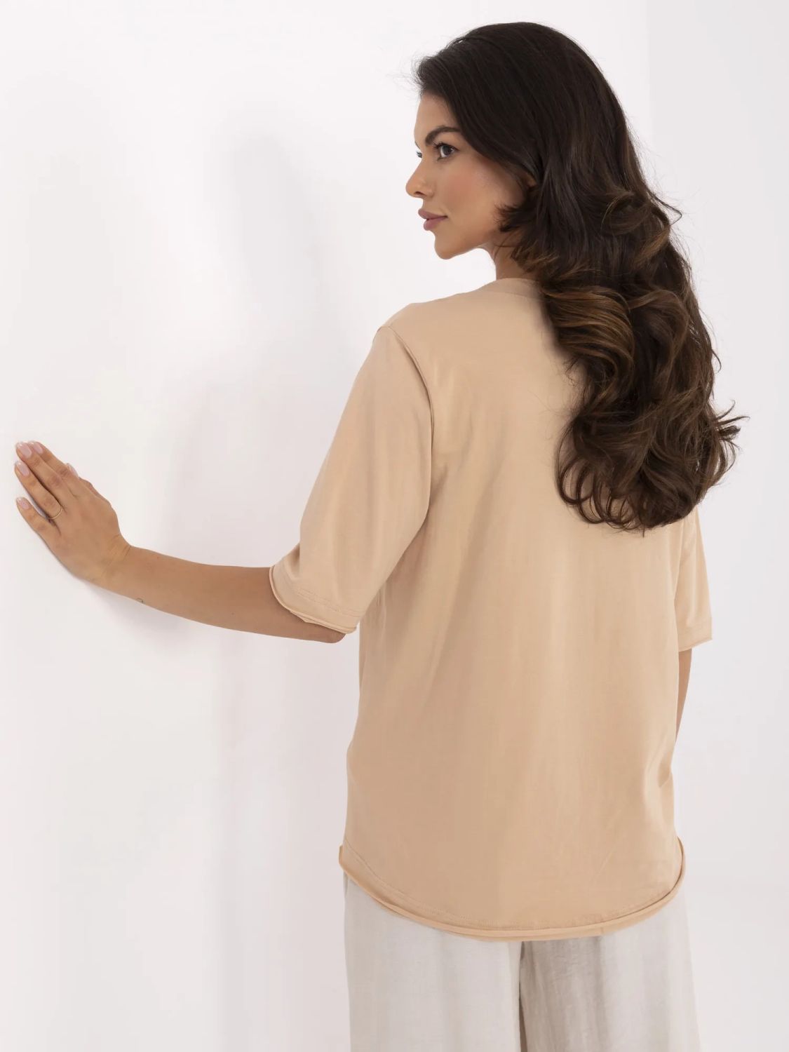 Bluză elegantă în culoarea camel