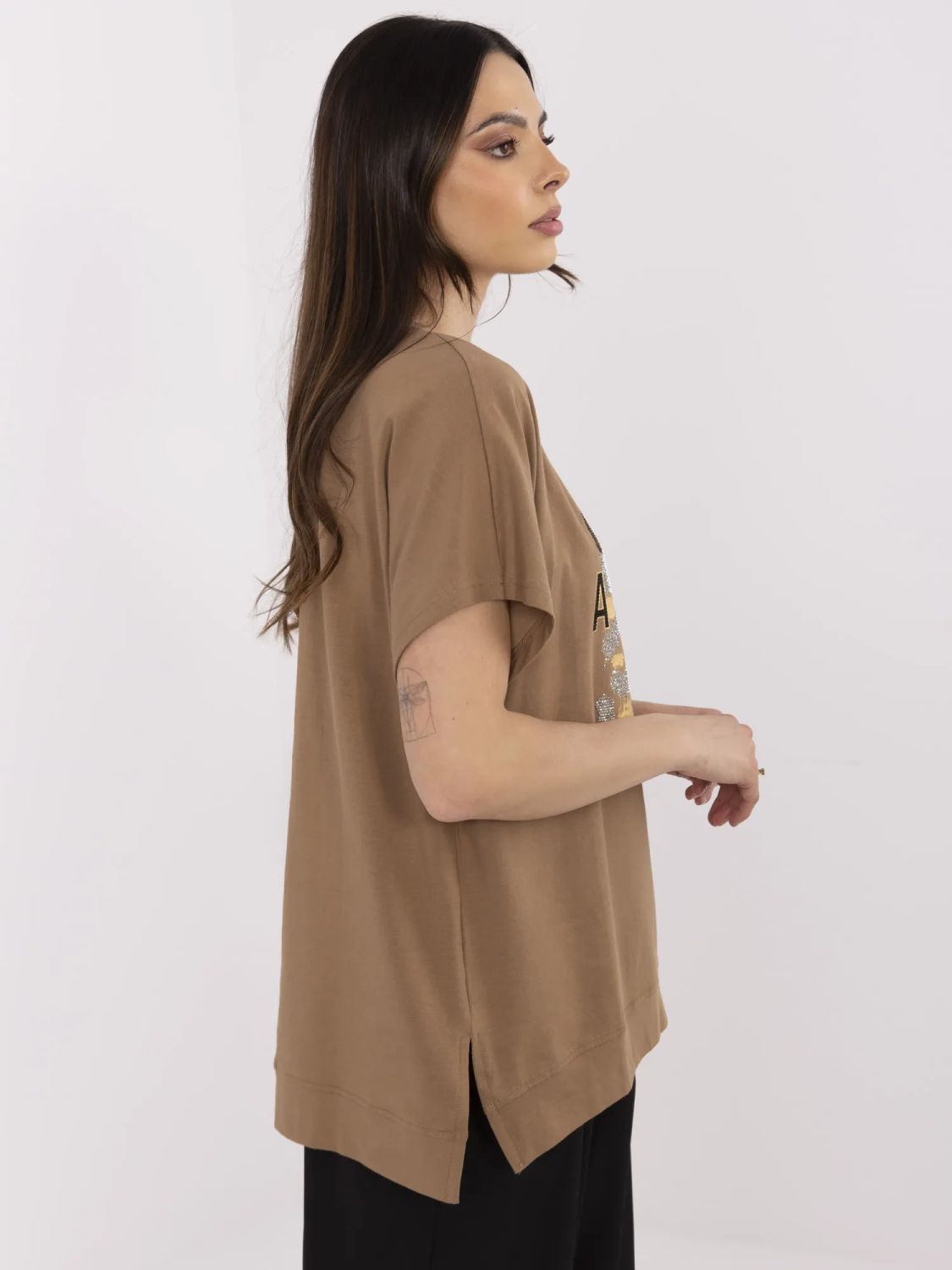 Bluză elegantă în nuanță de maro deschis