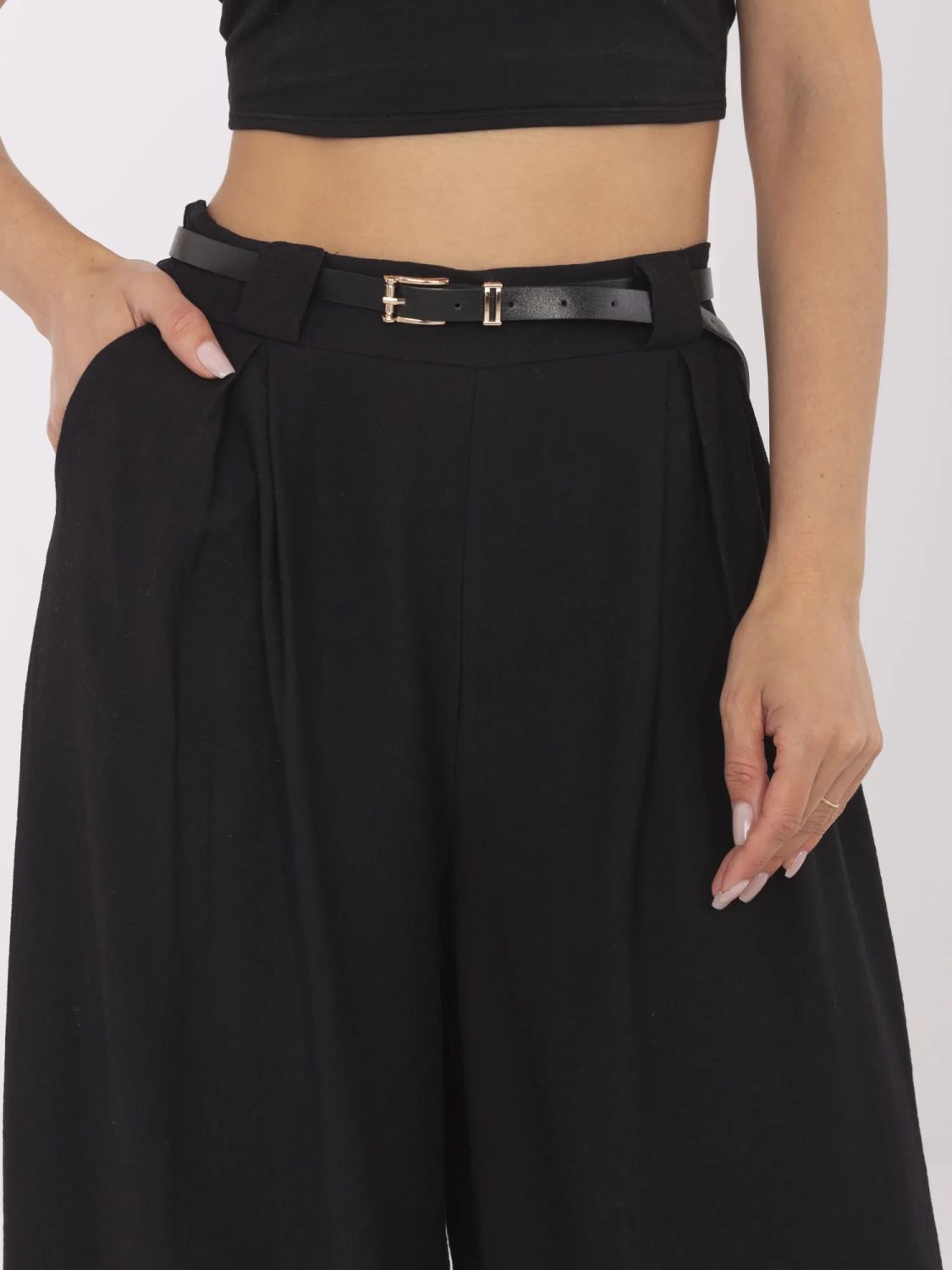 Pantaloni palazzo negri eleganți