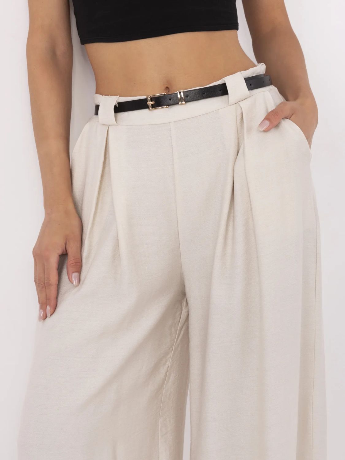 Pantaloni palazzo bej