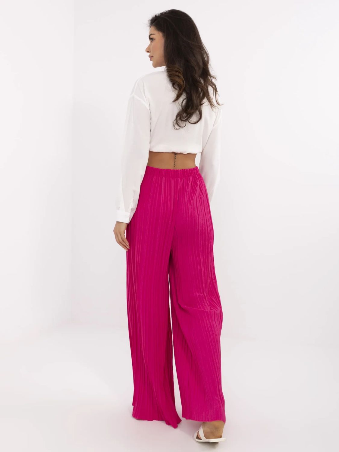 Pantaloni largi roz