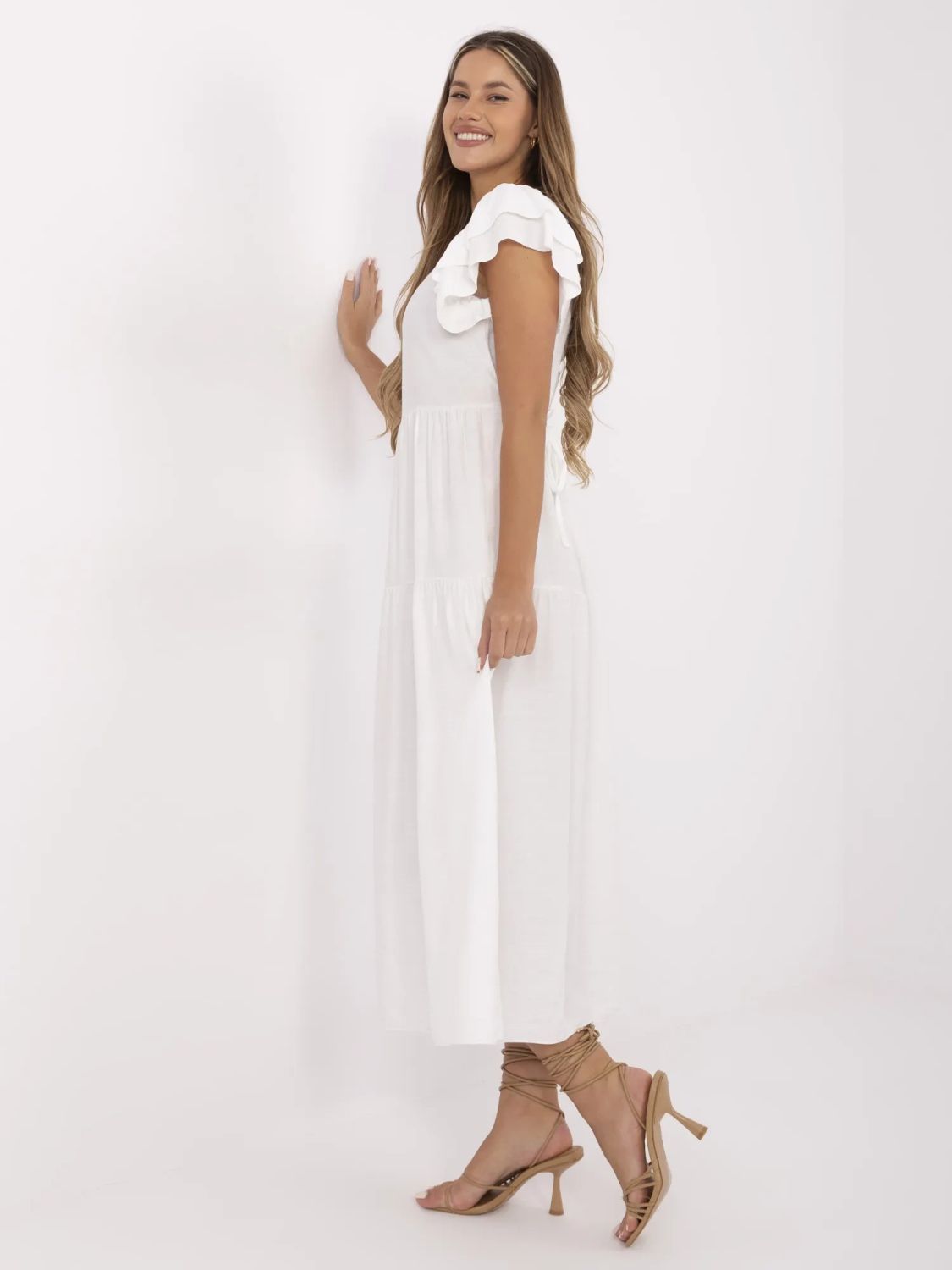 Rochie midi elegantă cu volane