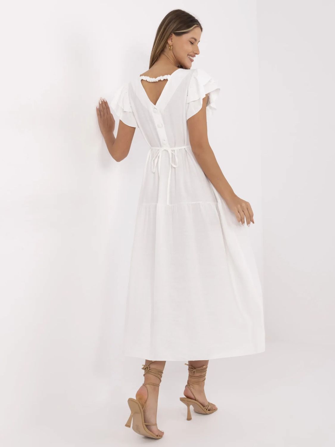 Rochie midi elegantă cu volane